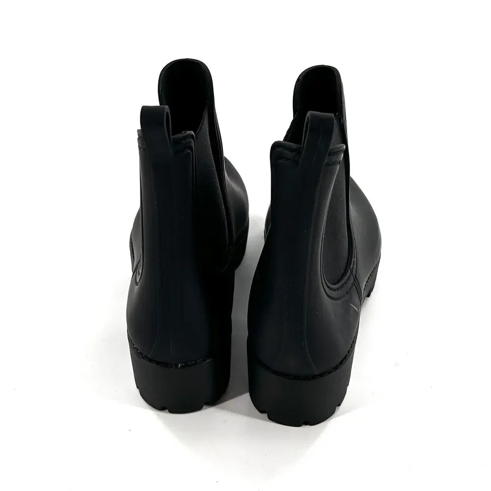 Jeffrey Campbell Forecast Rain Boots 10 Black NWOT Ankle Wellies Waterproof